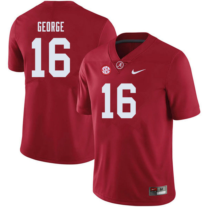 Alabama Crimson Tide Men's Jayden George #16 Crimson NCAA Nike Authentic Stitched 2019 College Football Jersey ZG16X83IY